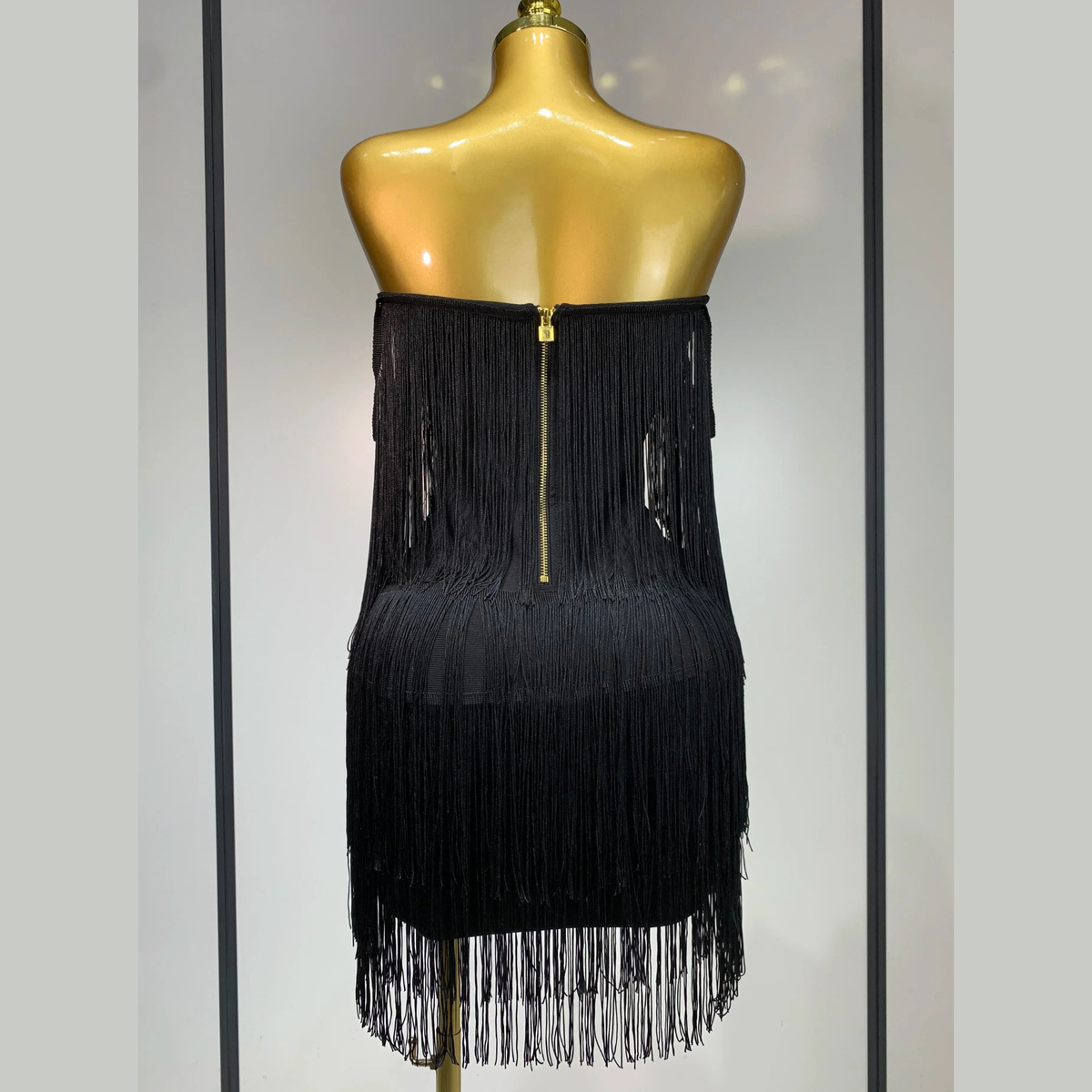 Xavielle – Fringe Strapless Bandage Dress