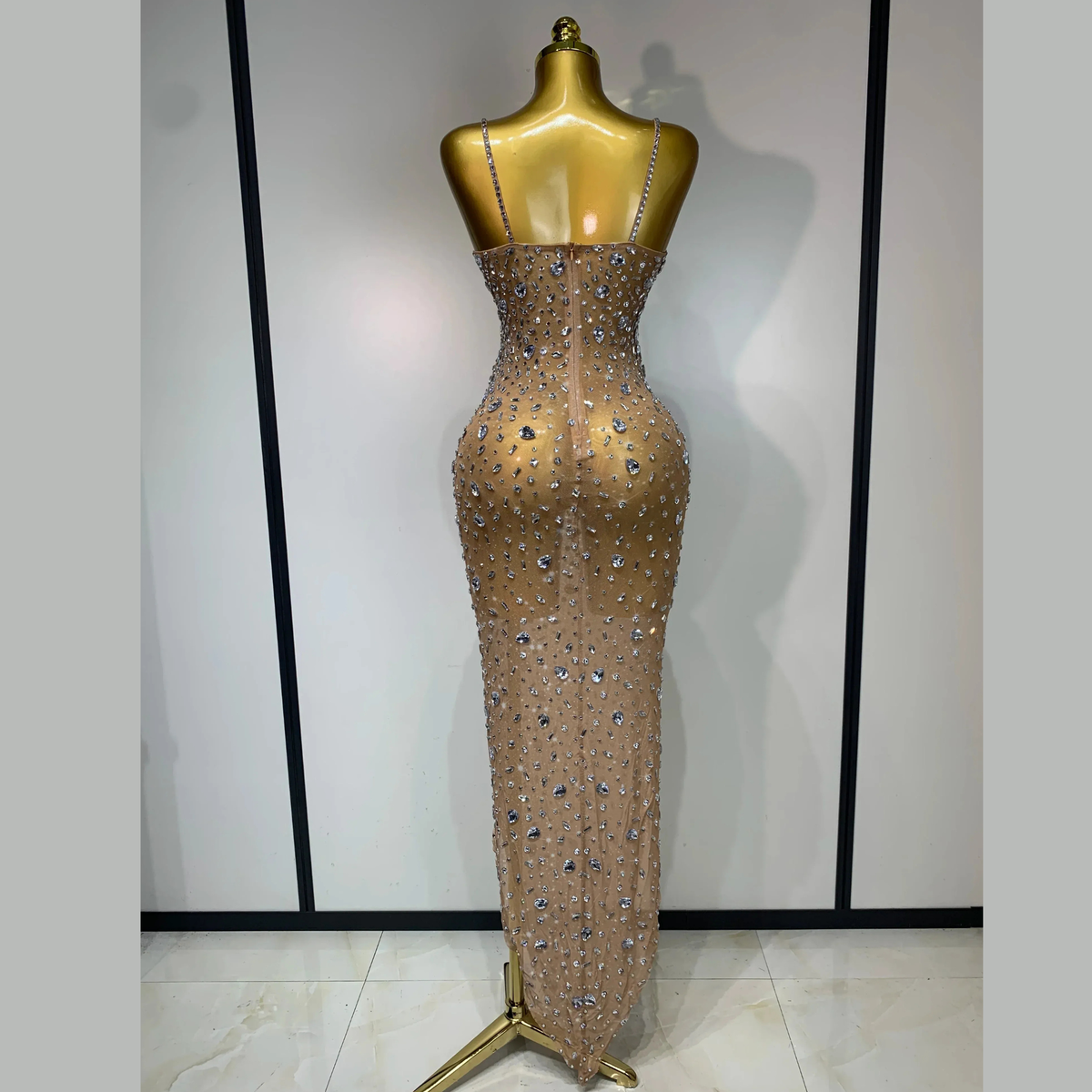 Zeraphielle – Crystal Illusion Rhinestone Gown