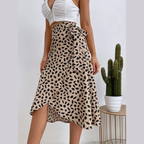 Maristelle – Printed Tie Side Wrap Skirt