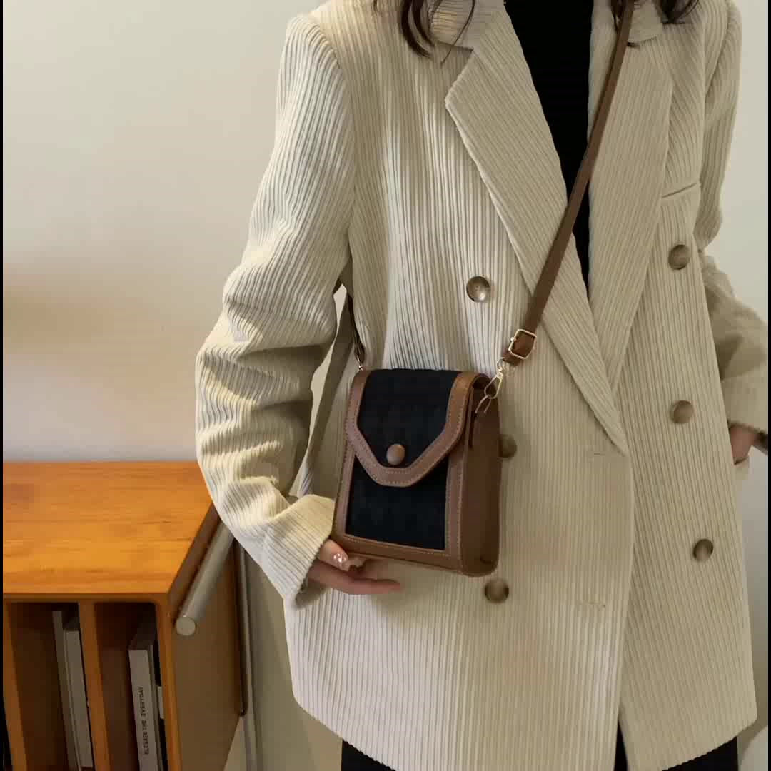 Vintage Trapezoidal Crossbody Shoulder Bag