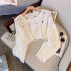 French Style Ripped Hollowed Sweater