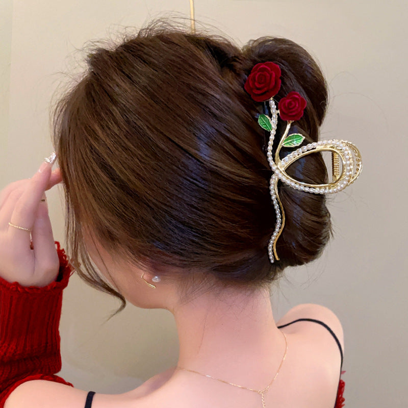 Rosette Velvet Knotted Hair Clip
