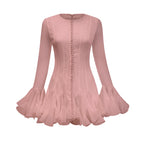 Orphee Semi-Sheer Flared Mini Dress