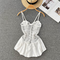Lace Embroidered White Slip Dress