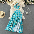 Printed Halter Top&Skirt 2Pcs Set