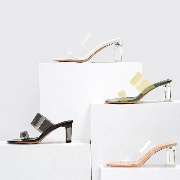 Flip Flops With High Transparent Heels