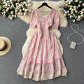 Vintage Embroidery Pink Princess Dress
