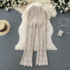 Bohemian Style Hollowed Crochet Knitted Trousers