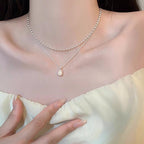 Elegant Double-layered Pearl Necklace