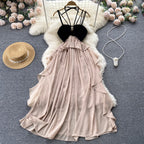 Irregular-designed Patchwork Chiffon Dress