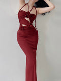 Niche Hollowed H-line Halter Dress