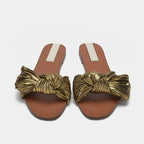 Flat Ruffled Bow Sandals