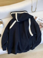 Color Blocking Zipped Hooded Jacket