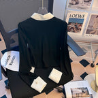 Faux Two-pieces Slim Blouse