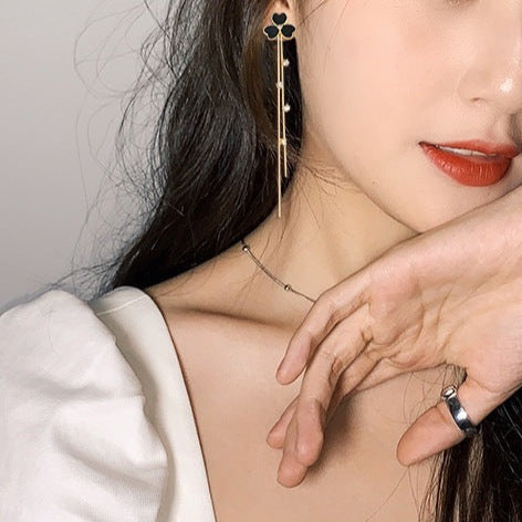 Leaf Tassel Earrings