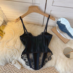 Black Mesh Camisole Tank tops