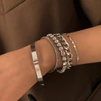 Multi-Element Rhinestone Bracelet Set
