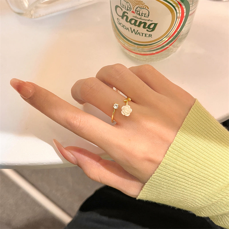 Camellia Flower Unsealed Ring