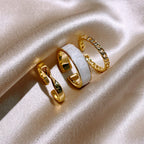 Fashion Circle Ring Three Piece Set
