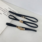 Multi-style Buckle Black PU Belt