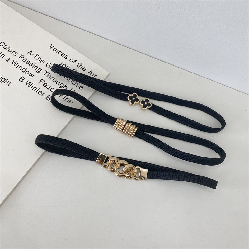 Multi-style Buckle Black PU Belt