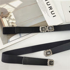Black Rhinestone Small Buckle Belt