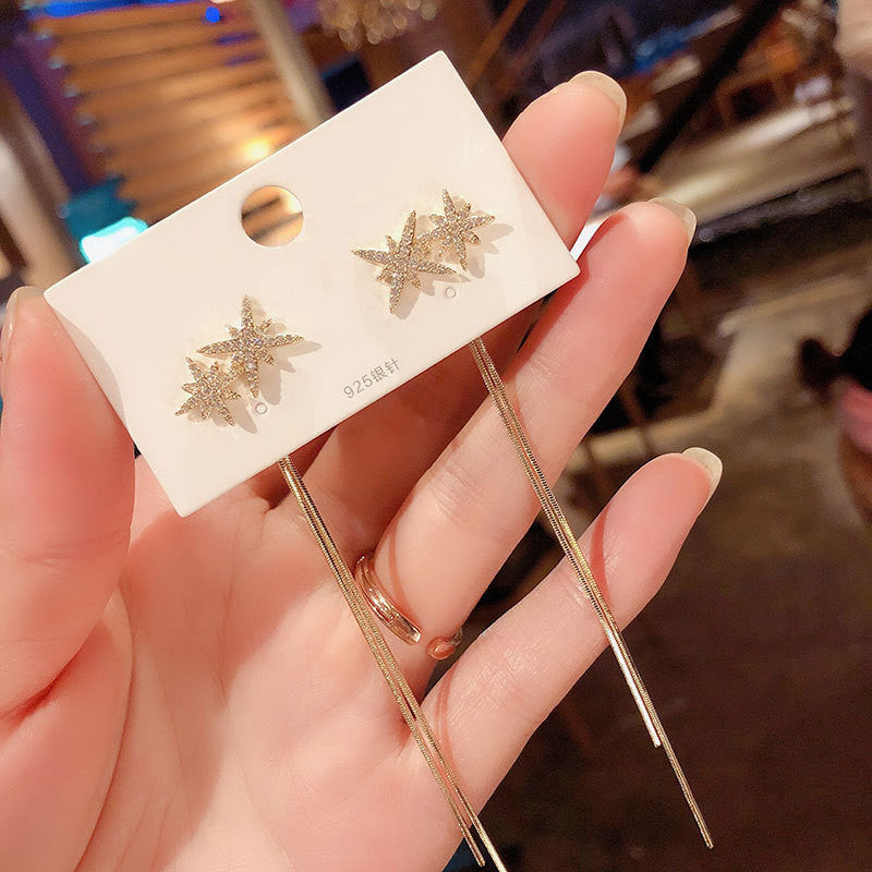 Star Long Fringe Earrings