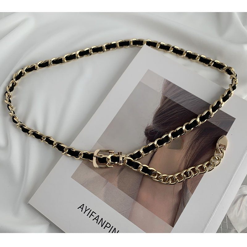 Thin Belt With Metal Chain