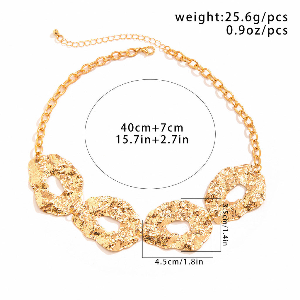 Irregular Liquid Metal Fluid Necklace&Belt