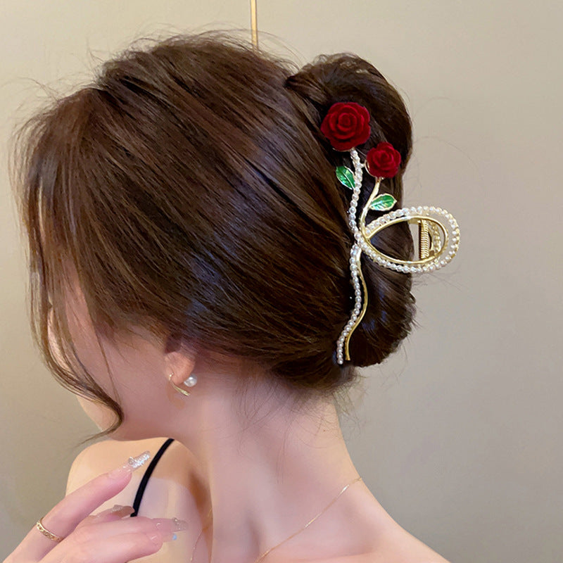 Rosette Velvet Knotted Hair Clip