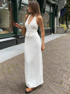 V-neck Halter Camisole&Skirt 2Pcs Set