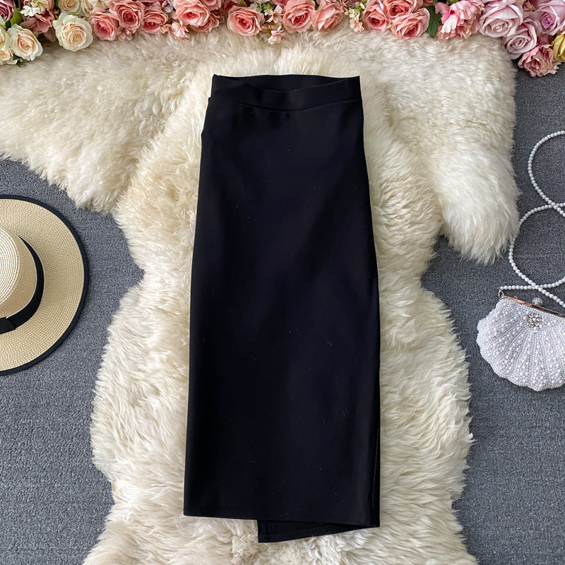 Asymmetric One-step Black OL Skirt