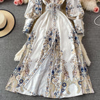 Printed Single-breasted Dress
