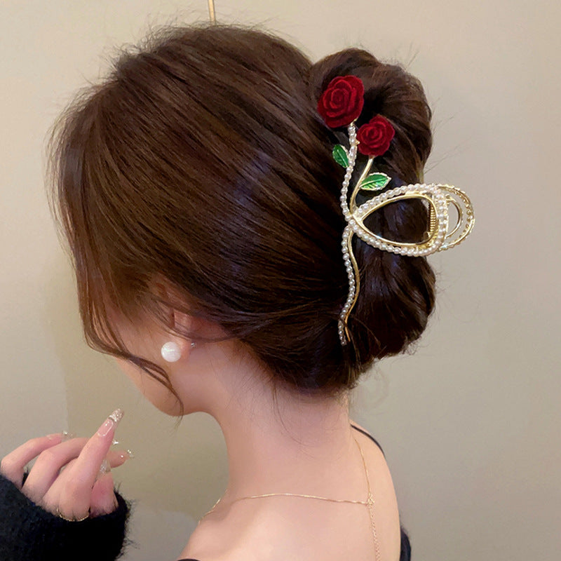 Rosette Velvet Knotted Hair Clip