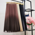 Both Sides Wear Gradient Mesh Skirt