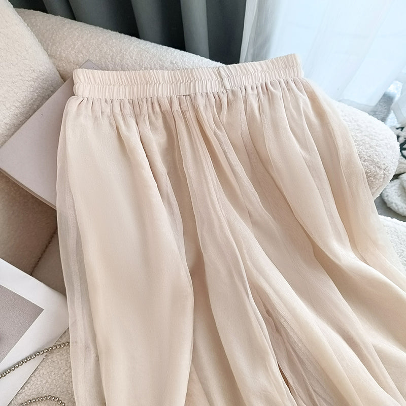 Big Hem Chiffon Wide-Leg Pants