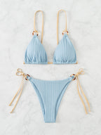 Strappy Bikini In Solid Color