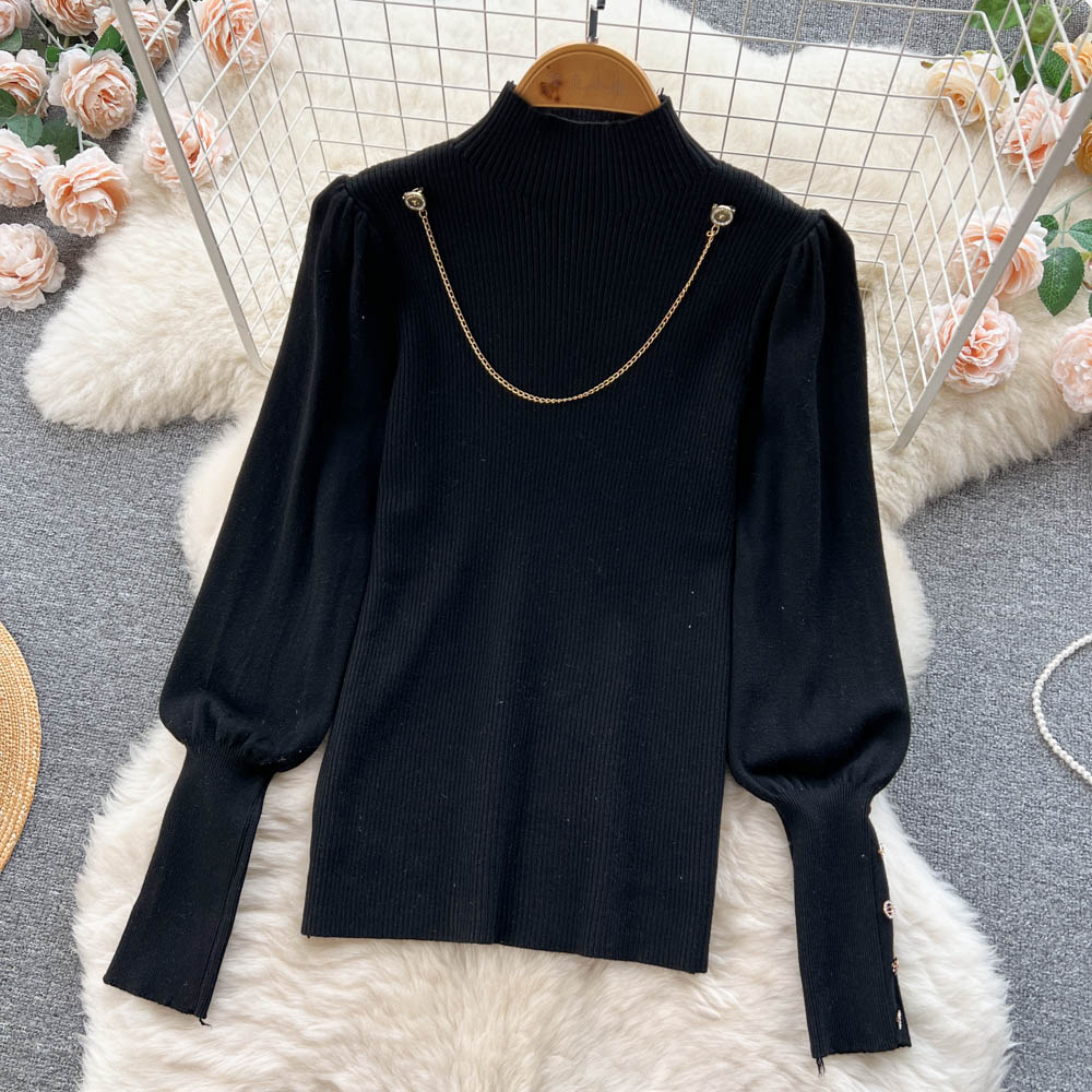 Turtleneck Sweater& Plaid Skirt 2Pcs Set