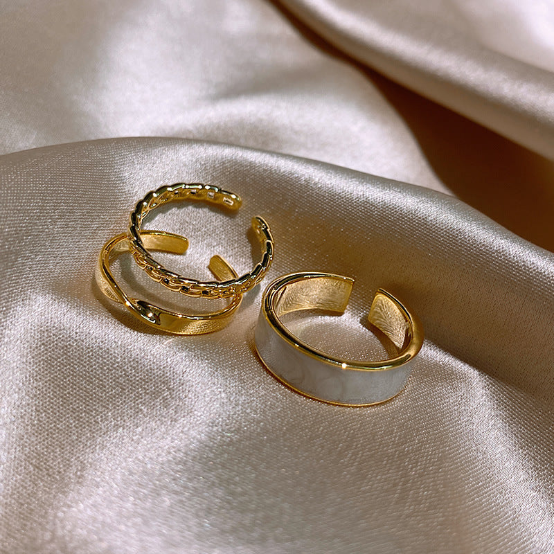 Fashion Circle Ring Three Piece Set