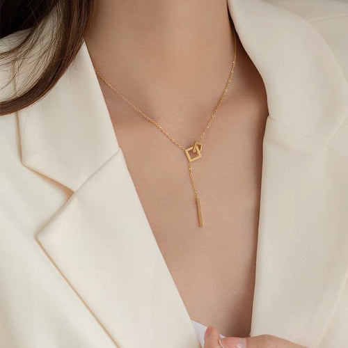 A Cut-out Square Necklace