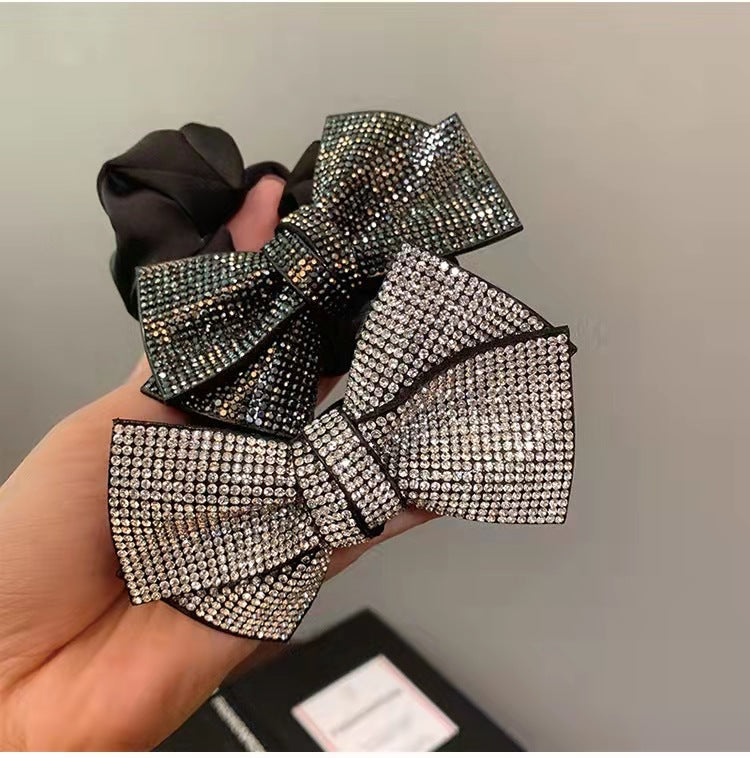 Rhinestone Studded Bow Hair Rope