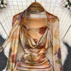 French Style Tie-dye Mesh Dress