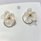 Korean-style Crystal Flower Earrings