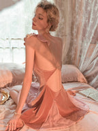 Backless Ruffled Lace Dress&Lounge Robe