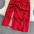 Fairy Puffy-sleeve Polka Dot Dress