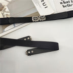 Black Rhinestone Small Buckle Belt