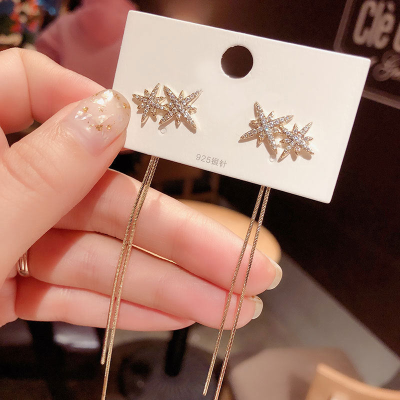 Star Long Fringe Earrings