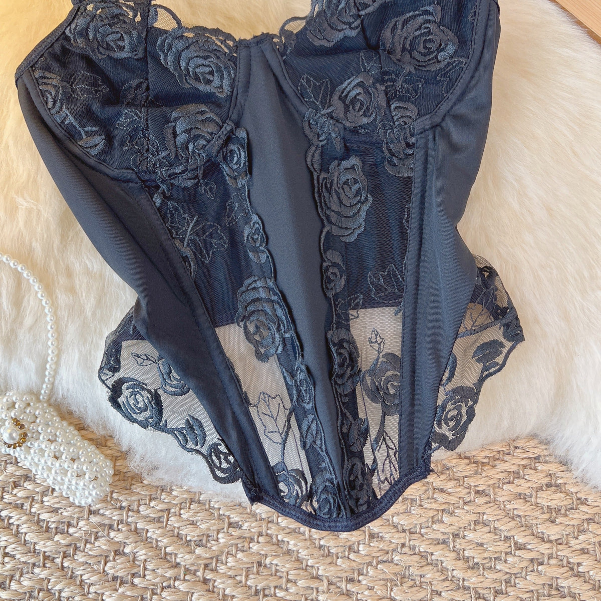 Black Mesh Camisole Tank tops