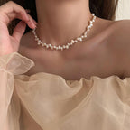 Niche Faux Mini Pearl Sprocket Necklace