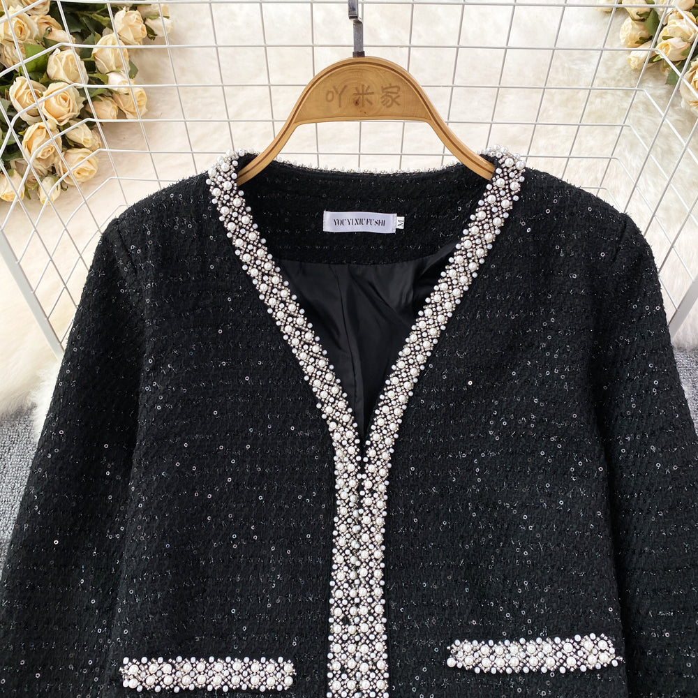 Vintage Loose-fitting Tweed Jacket